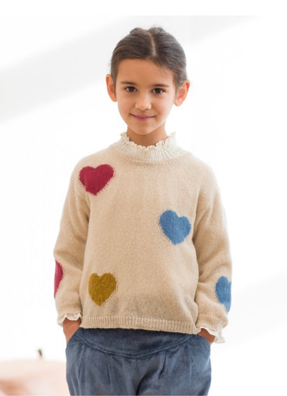 Zhoe & Tobiah Girl Sweater Hearts