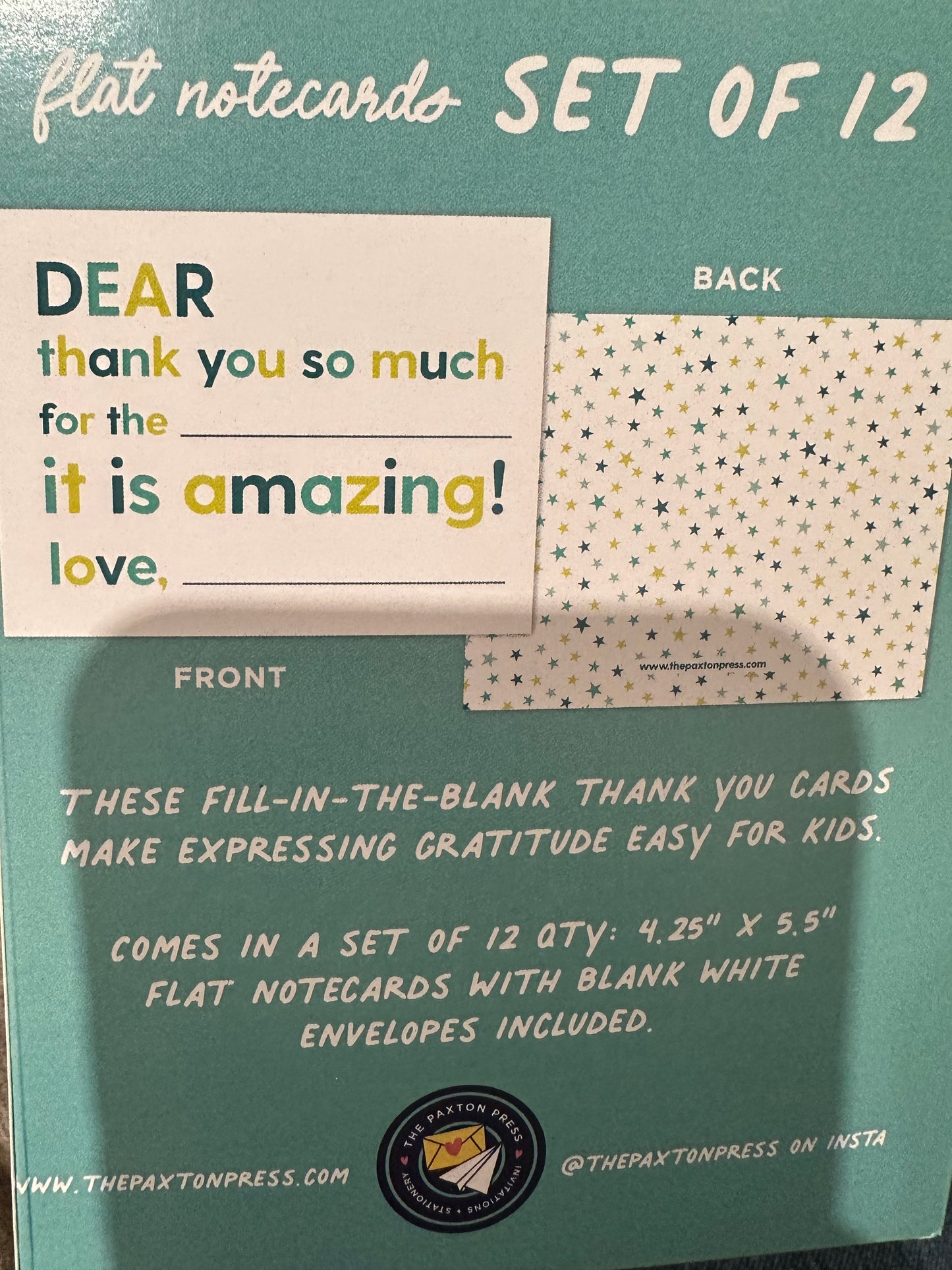 Kids Fill in the Blank Thank You Notes