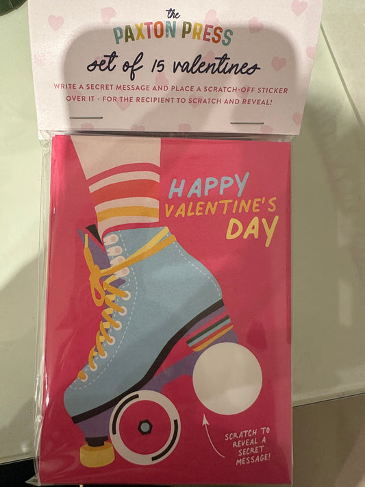 Roller Skating Retro Scratch-Off Class Valentines