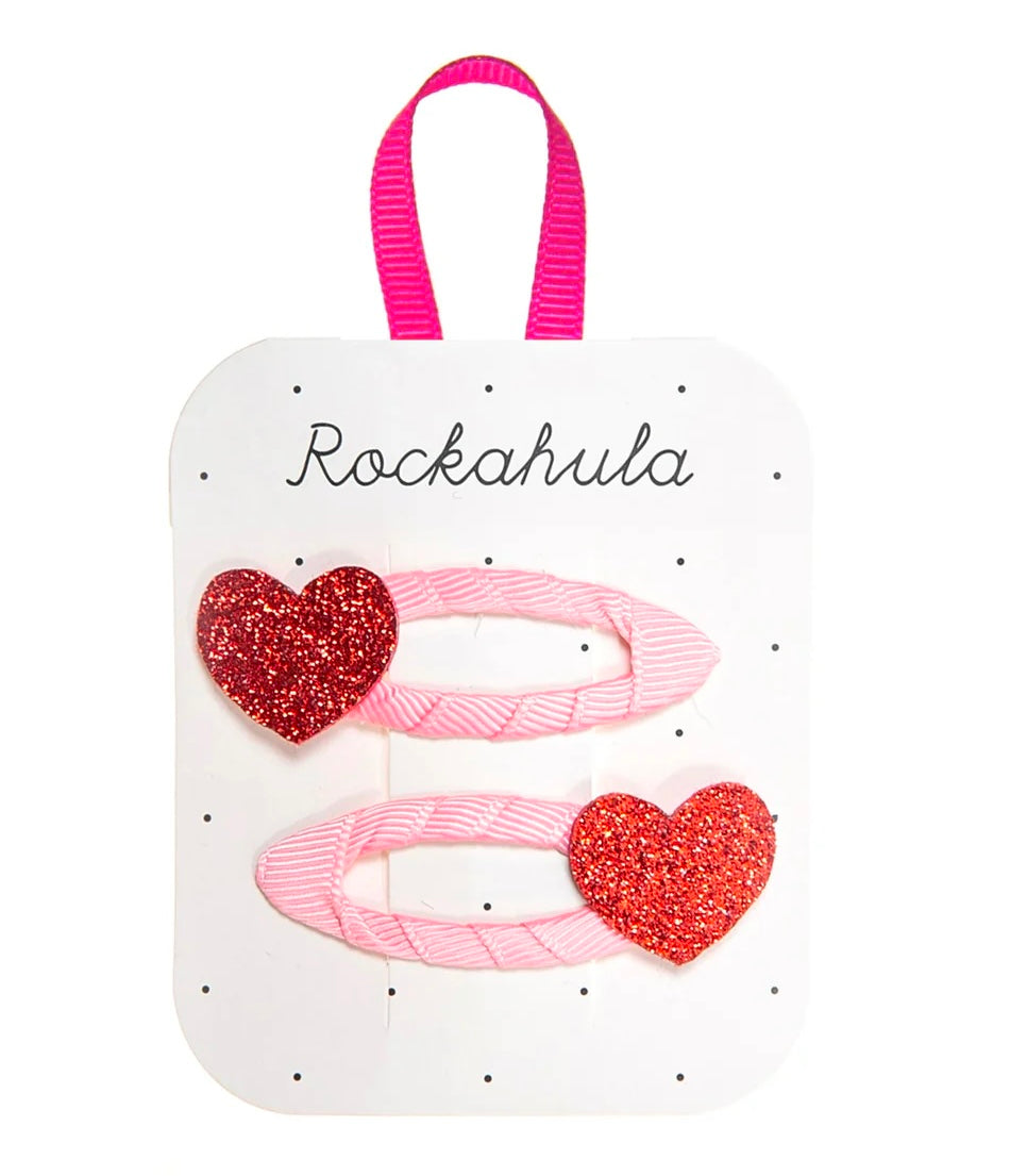 Rockahula Love Heart Glitter Clips