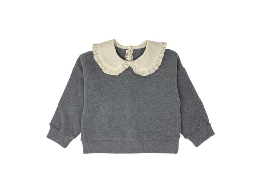 Zhoe and Tobiah Girl's Melange Grey Sweatshirt