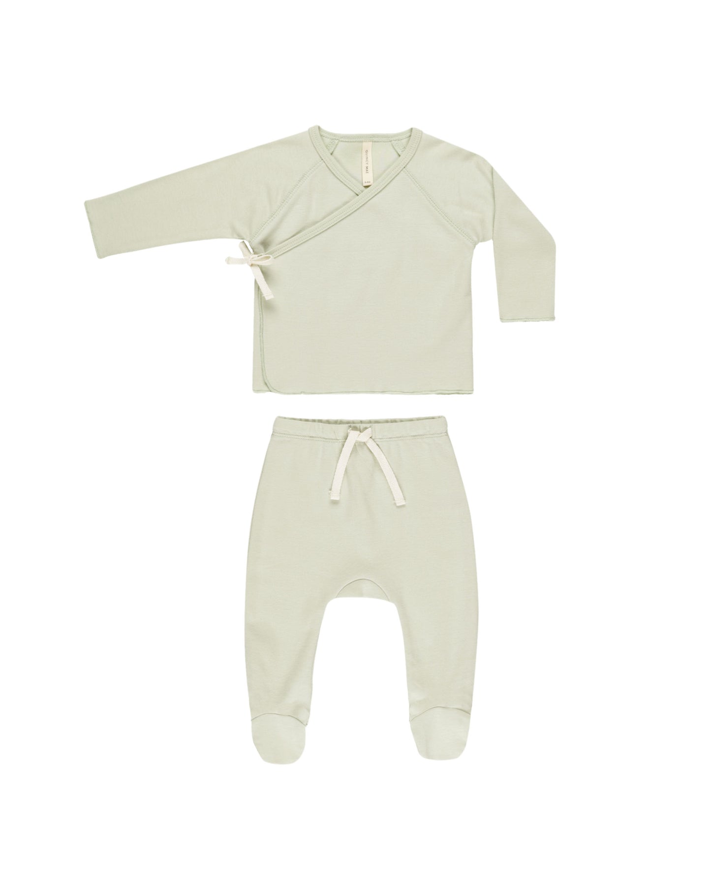 Quincy Mae Wrap Top + Footed Pant Set