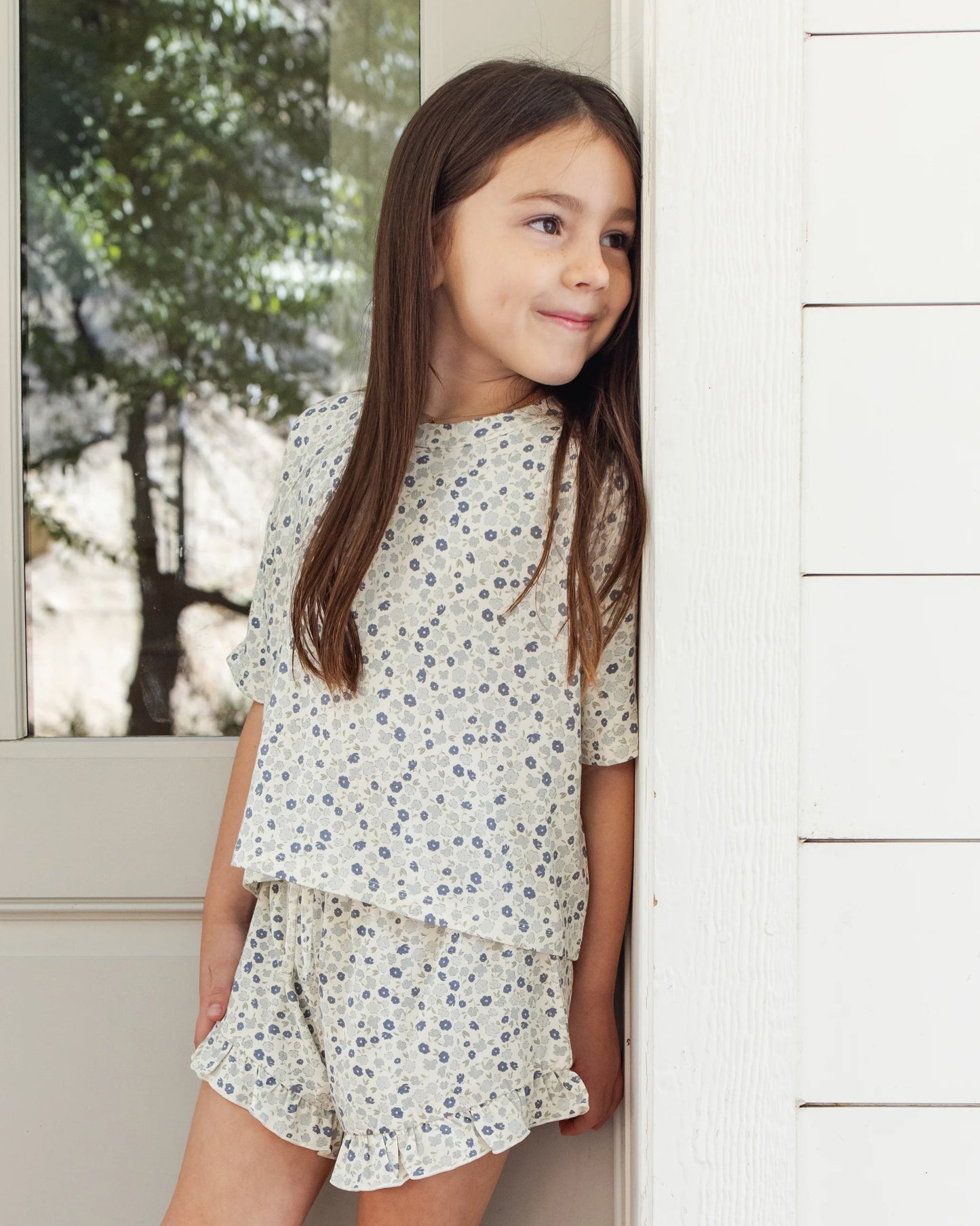 Rylee + Cru  Mosie Set Blue Ditsy