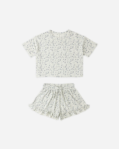 Rylee + Cru  Mosie Set Blue Ditsy