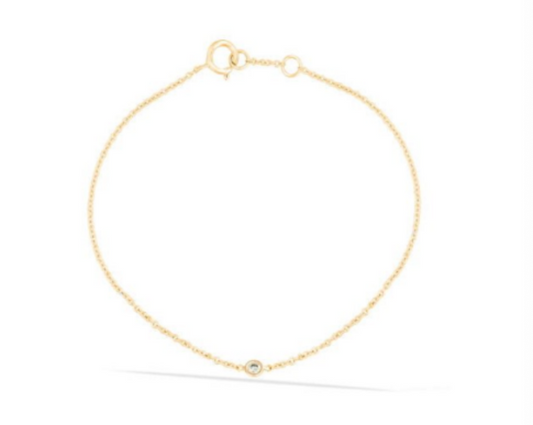 14K Gold Solitaire Diamond Bracelet