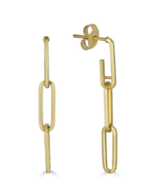 14K Gold Paperclip Earrings