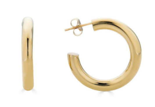 4x25m Hollow 14K Gold Hoops