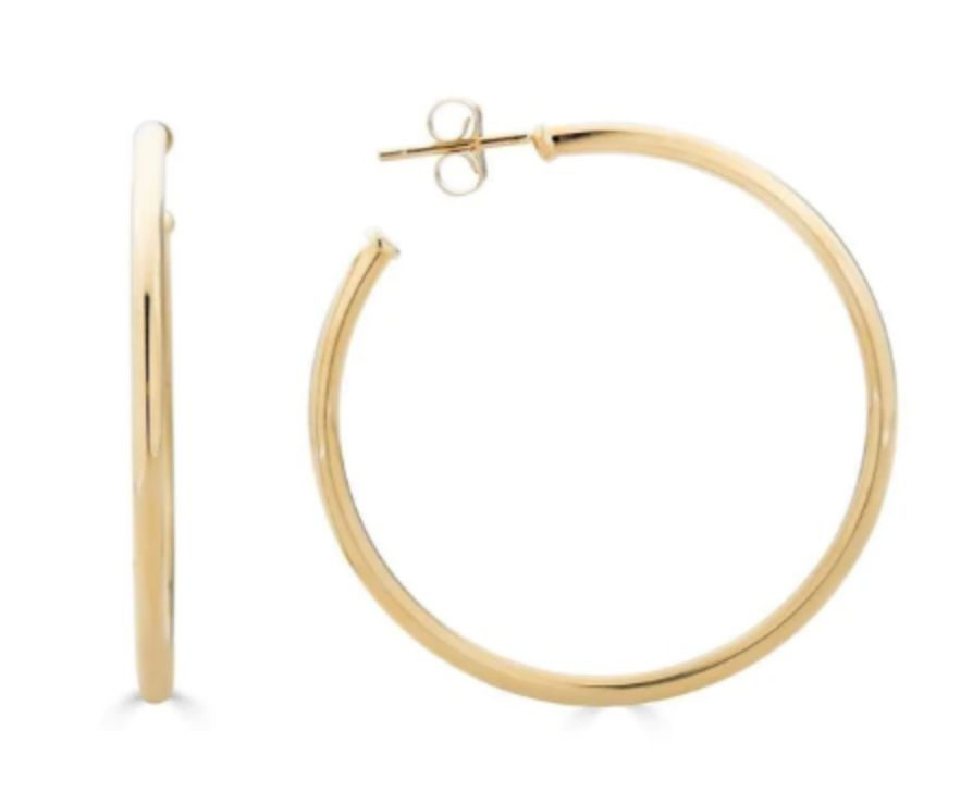 2x50mm Hollow 14K Gold Hoops