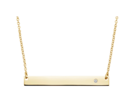 14K Gold Nameplate Necklace- Includes Engraving