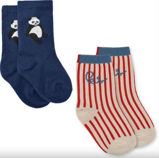 Konges Sløjd 2 Pack Jacquard Panda Socks