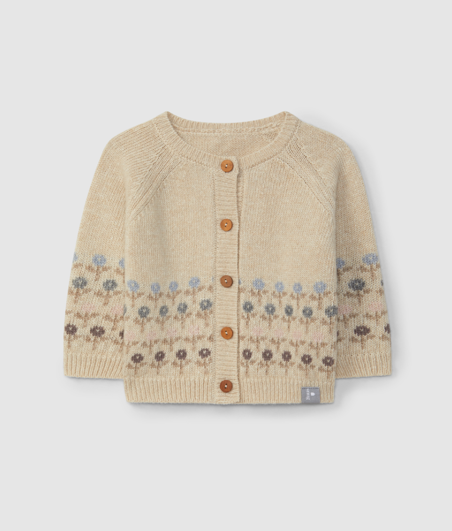 Snug Knitted Flowers Cardigan