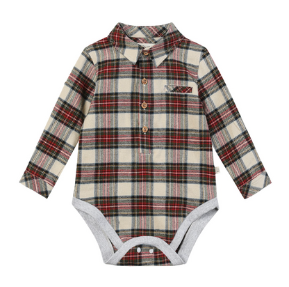 Me & Henry Jasper Woven Onesie