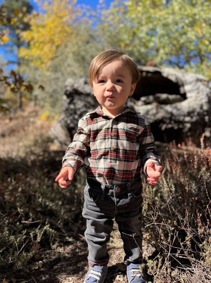 Me & Henry Jasper Woven Onesie