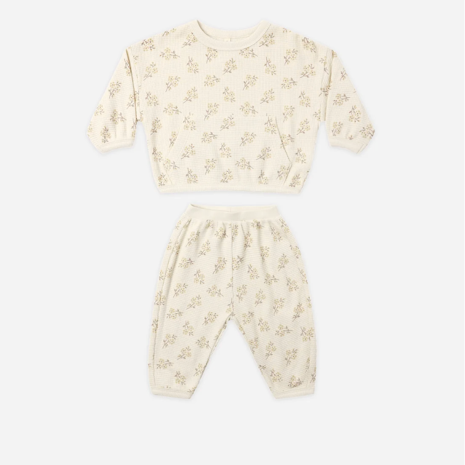 Quincy Mae Waffle Slouch Set Meadow