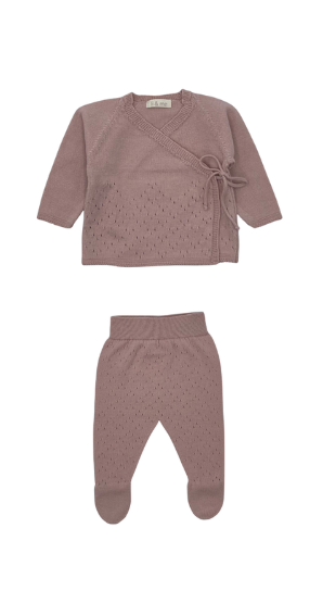 Li & Me Versalles Knit Kimono Set