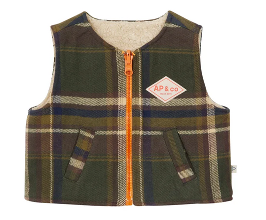 Arsene & Les Pipelettes Reversible Baby Tartan Vest