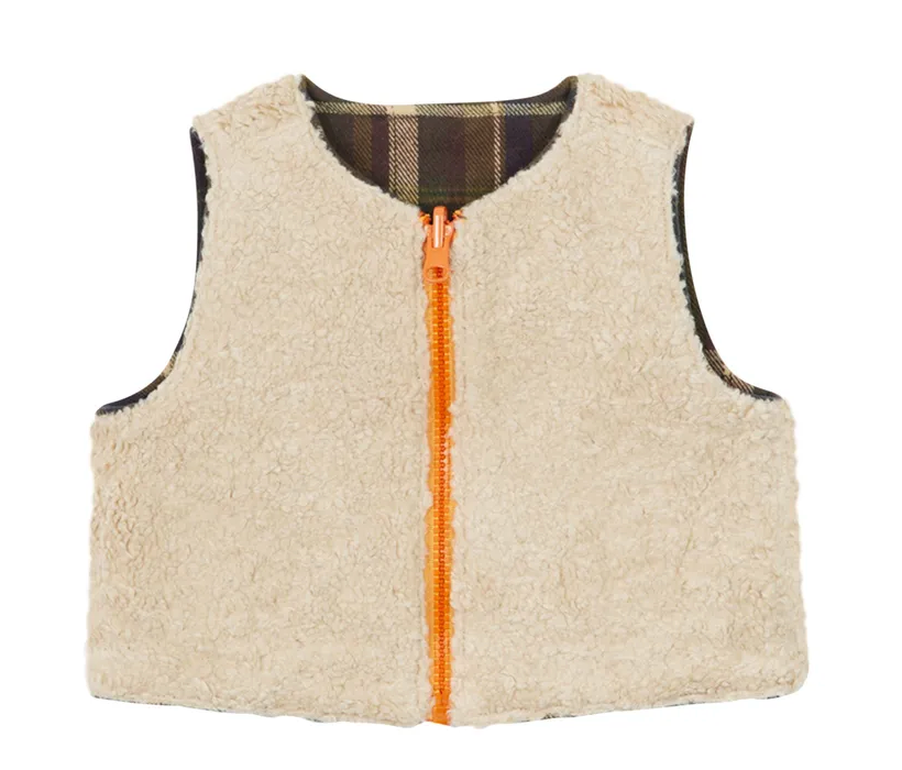 Arsene & Les Pipelettes Reversible Baby Tartan Vest