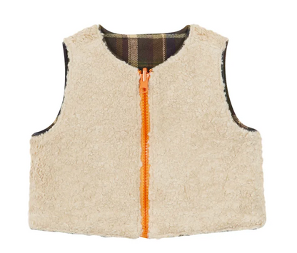 Arsene & Les Pipelettes Reversible Baby Tartan Vest