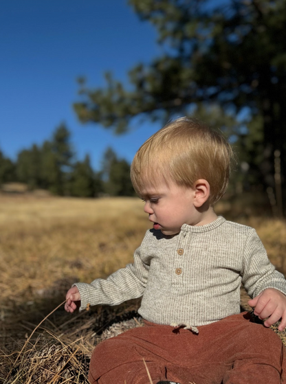 Me & Henry Aynor Henley Onesie