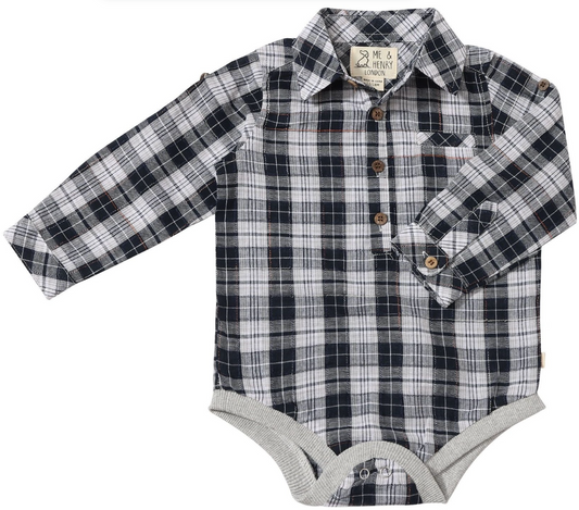 Me & Henry Jasper Woven Onesie