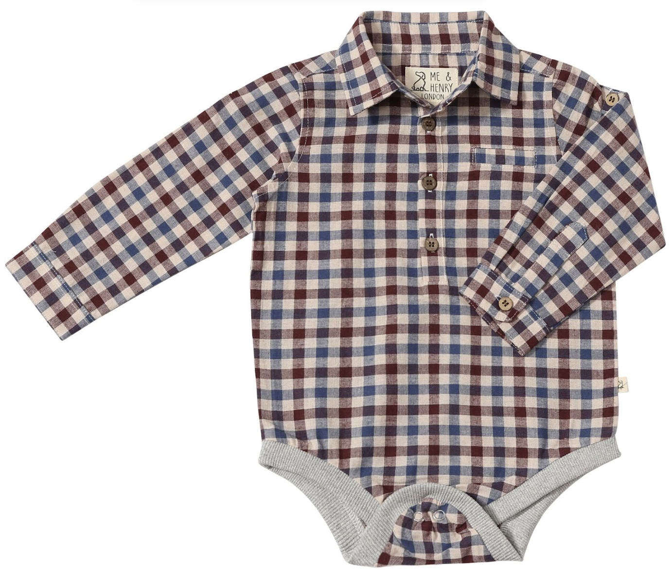 Me & Henry Jasper Woven Onesie