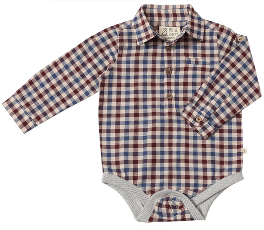 Me & Henry Jasper Woven Onesie