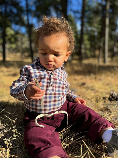 Me & Henry Jasper Woven Onesie