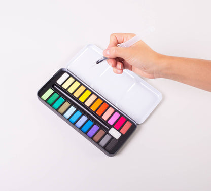 OMY - Watercolor paint set with water brush
