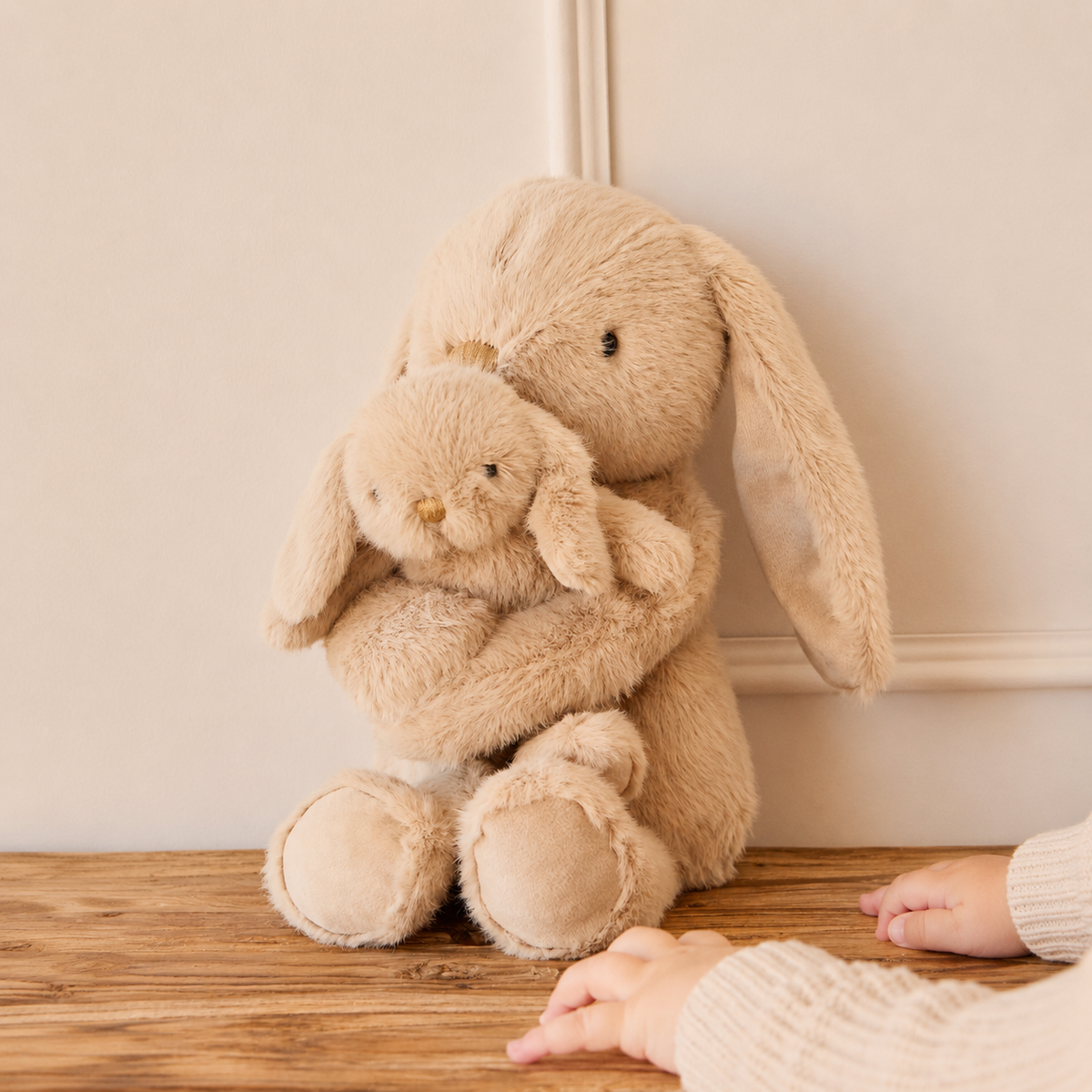 Snuggle Bunnies - Mama and Baby Bunny Plush Set - Frankie the Hugging Bunny