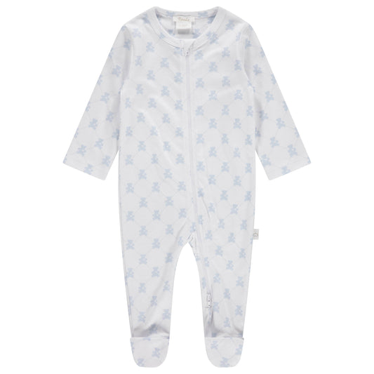 Pimalu - ZIPPER FOOTIE - TEDDY BEAR BLUE