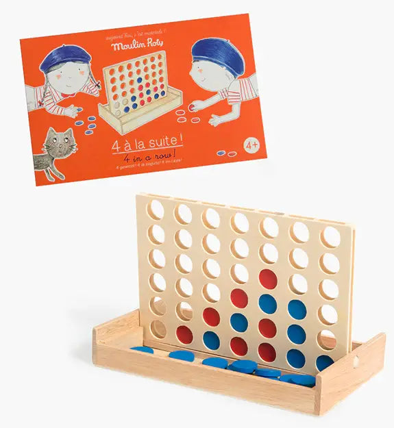 Speedy Monkey - “4 in a Row” Wooden Board Game Recreational Toy