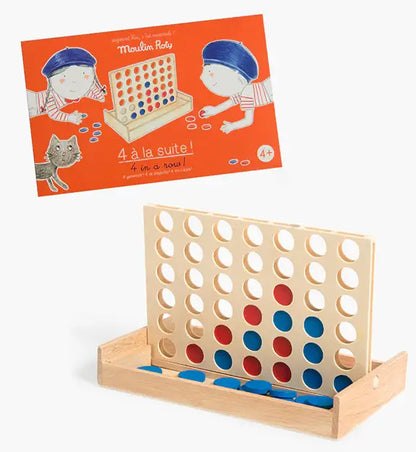 Speedy Monkey - “4 in a Row” Wooden Board Game Recreational Toy