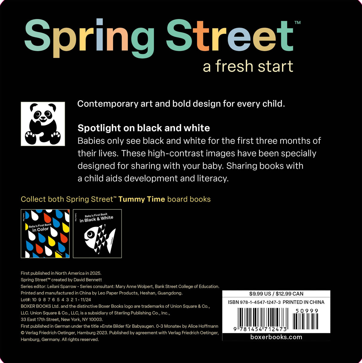 Hachette Book Group - Spring Street Tummy Time: Baby's First Book in Black & White