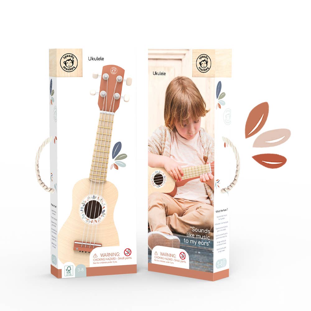 Speedy Monkey - Multicolor Wooden Toy Ukulele