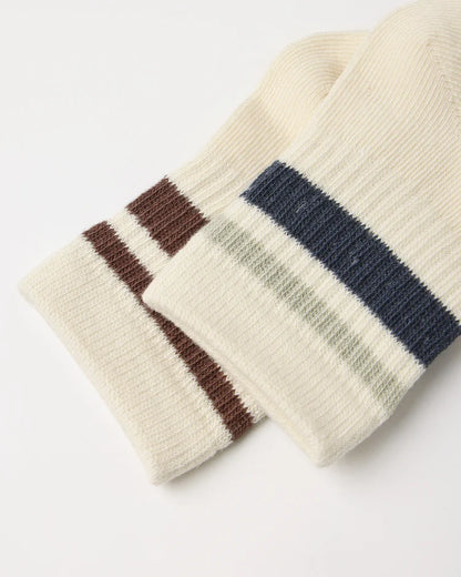 Rylee + Cru Stripe Socks, 2-Pack Fog, Mulberry