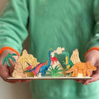 Cotton Twist - Create Your Own Dinosaur Scene - DIY Craft Kit for Kids