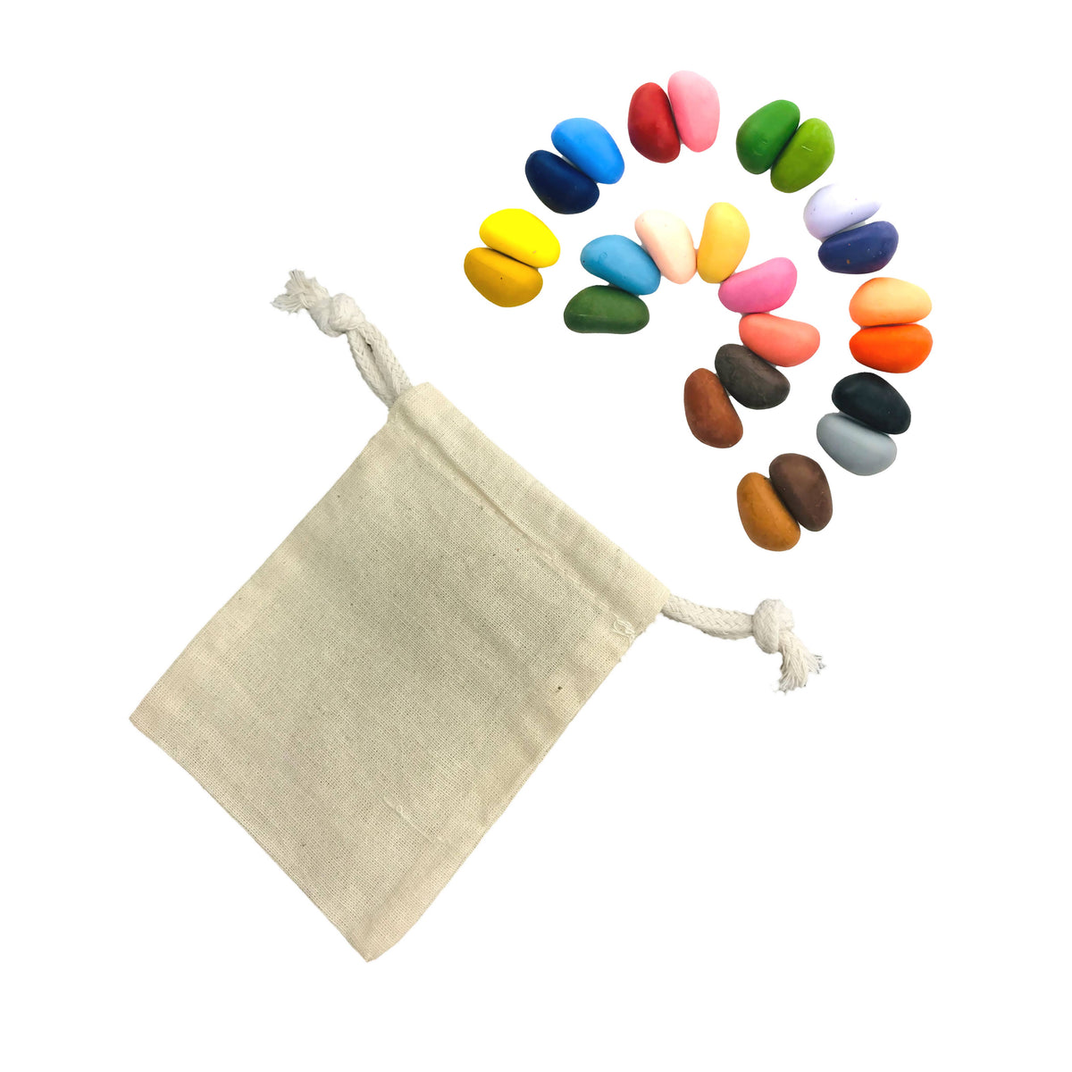 Crayon Rocks -  24 crayon rocks in a muslin bag  -On Sale!! LIMITED TIME!!!
