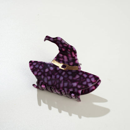 Adorro - Stained Glass Witch Hat Claw Clip - Medium