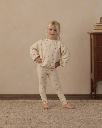 Rylee + Cru Spongey Knit Set Butterfly Ditsy
