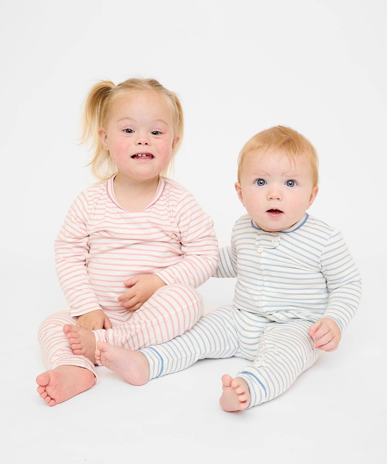 Oso & Me - Ziggy Zip Romper, Dusty Blue Mini Stripe