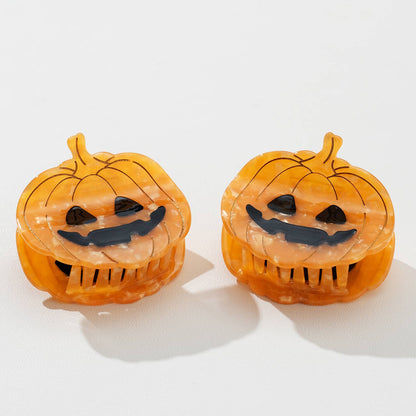 Adorro - Jack O Lantern Pumpkin Claw Clip - Large