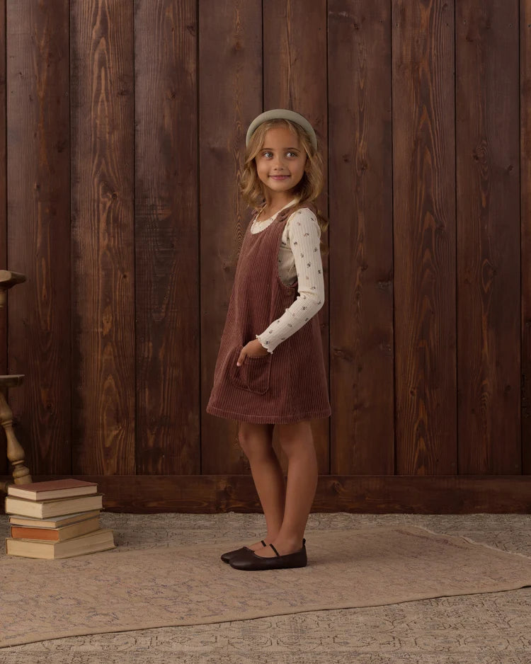 Rylee + Cru Ribbed Long Sleeve Natural Ditsy
