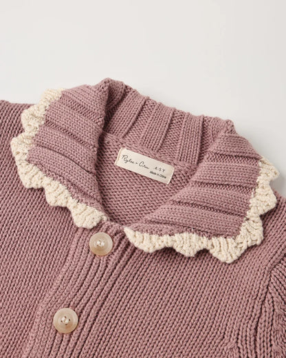 Rylee + Cru Collared Cardigan Rosewood