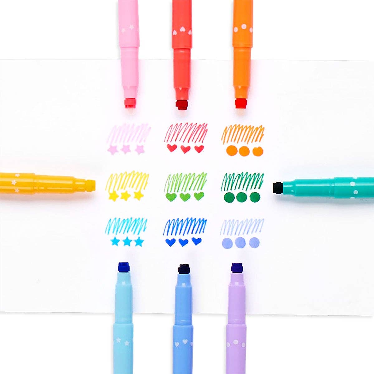 OOLY - Confetti Stamp Double-Ended Markers - Set of 9