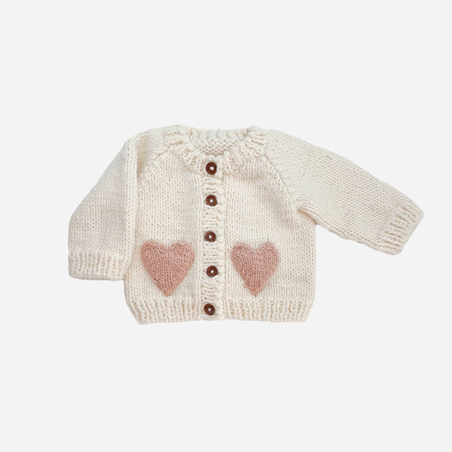 The Blueberry Hill - Heart Cardigan, Blush | Baby & Kid Valentine's Sweater