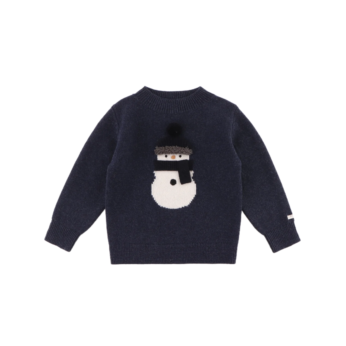 Donsje Denn Merino Wool Sweater Snowman Blue