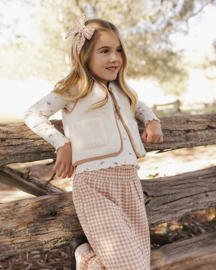 Rylee + Cru Wide Leg Pant Fawn Gingham