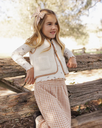 Rylee + Cru Wide Leg Pant Fawn Gingham