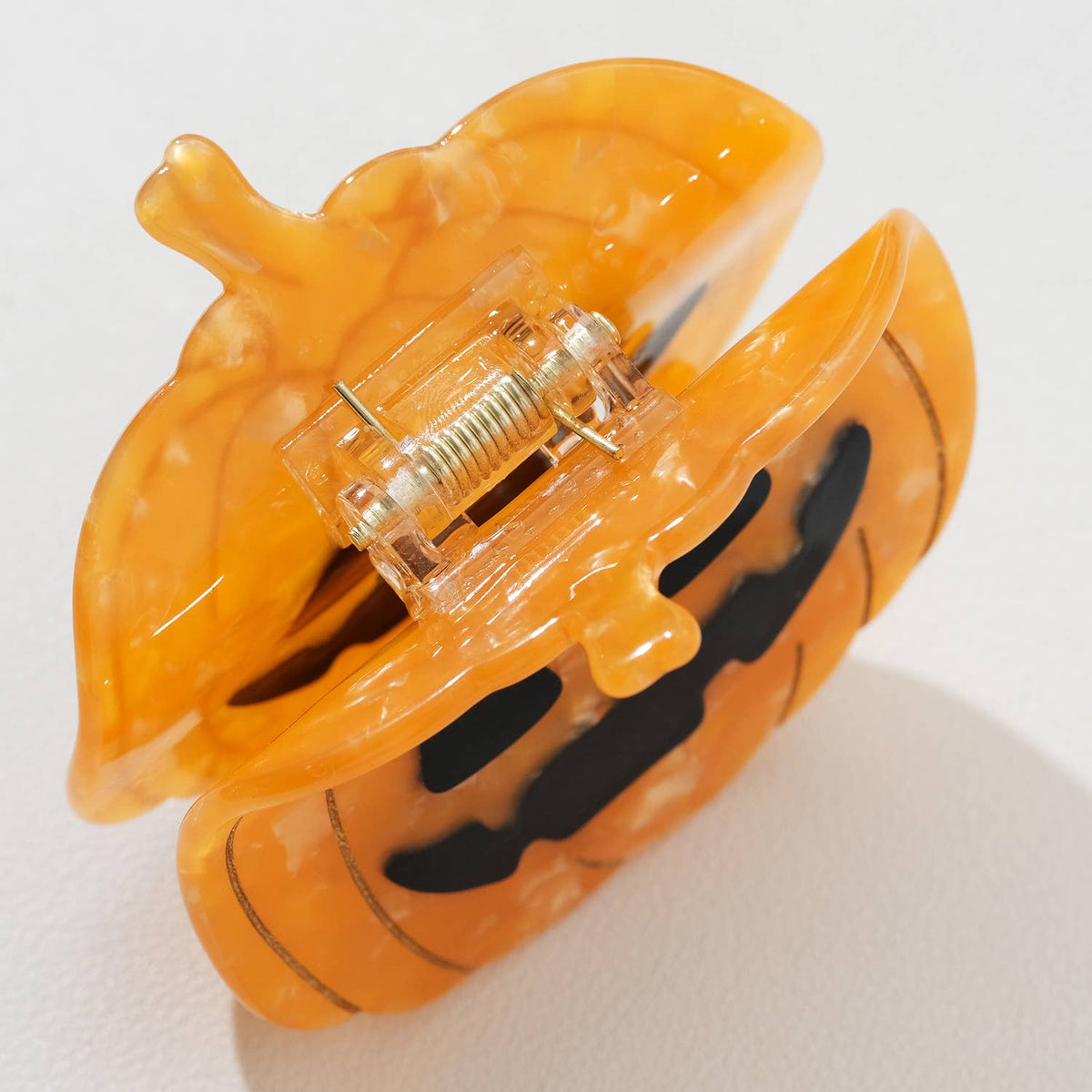 Adorro - Jack O Lantern Pumpkin Claw Clip - Large