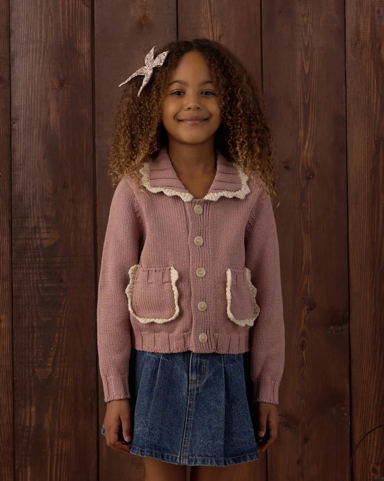 Rylee + Cru Collared Cardigan Rosewood